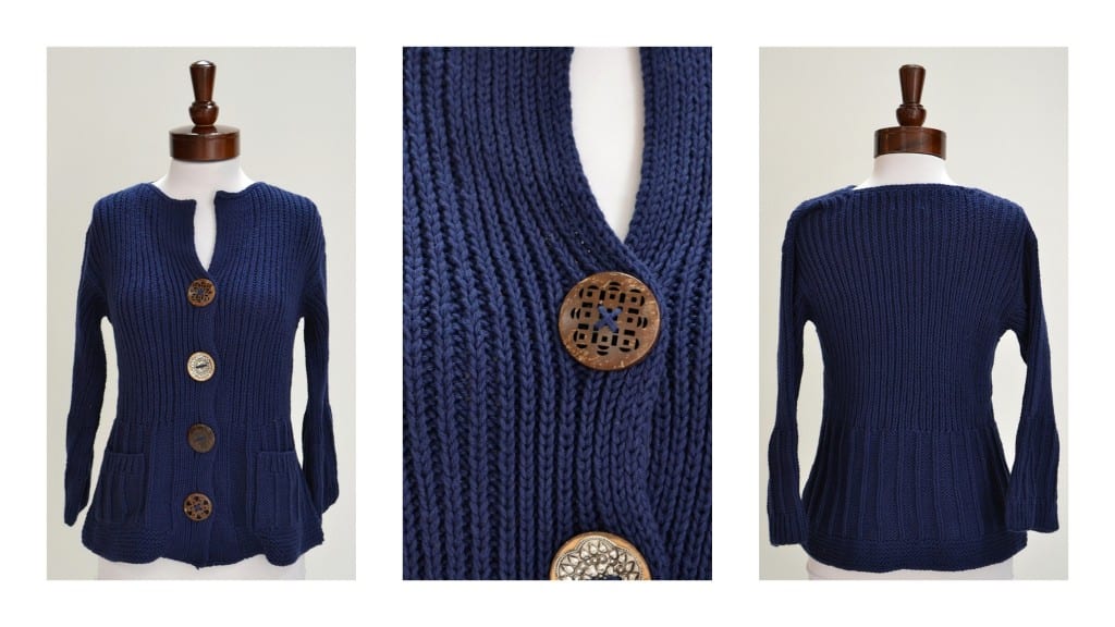 Pure Handknit Big Button Sweater