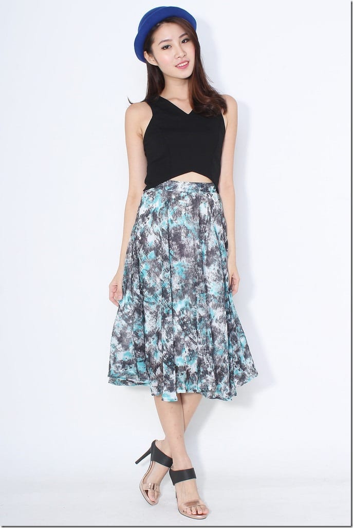 green-grey-midi-skirt