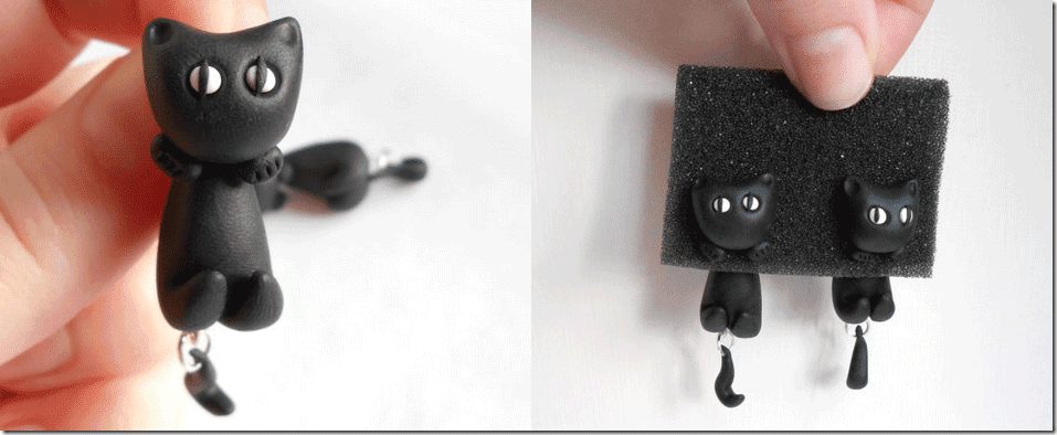 black-cat-clinging-earrings