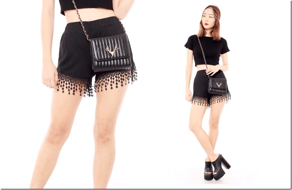 black-fringe-shorts