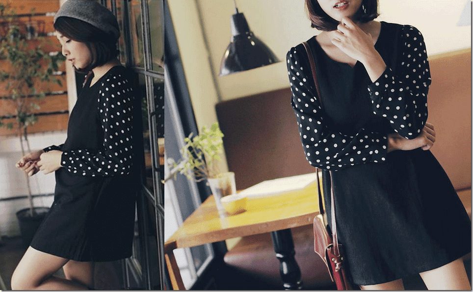 polka-dot-sleeve-panel-dress