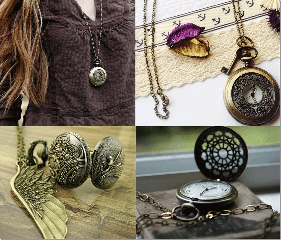 Steampunk pocket best sale watch necklace