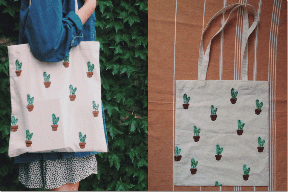 minimal-cactus-patterned-canvas-tote