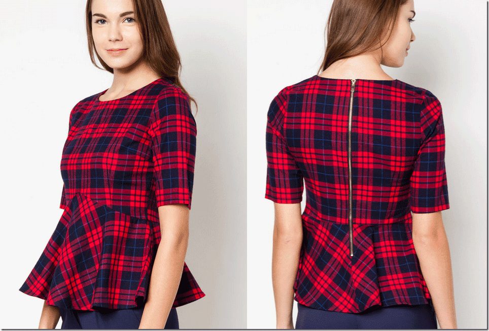 red-plaid-peplum-tee