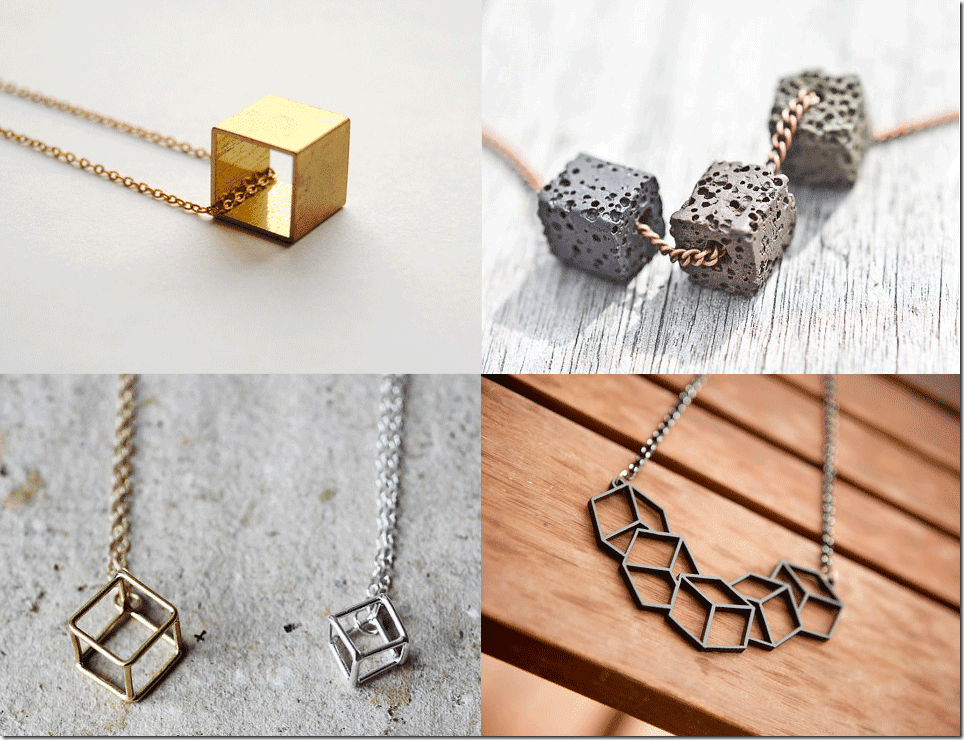 Geometric Cube Necklace Fashion Inspiration