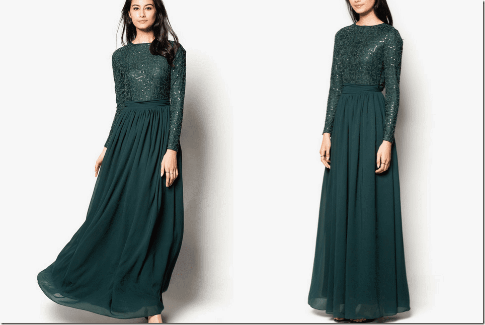 deep-green-lace-chiffon-maxi-dress