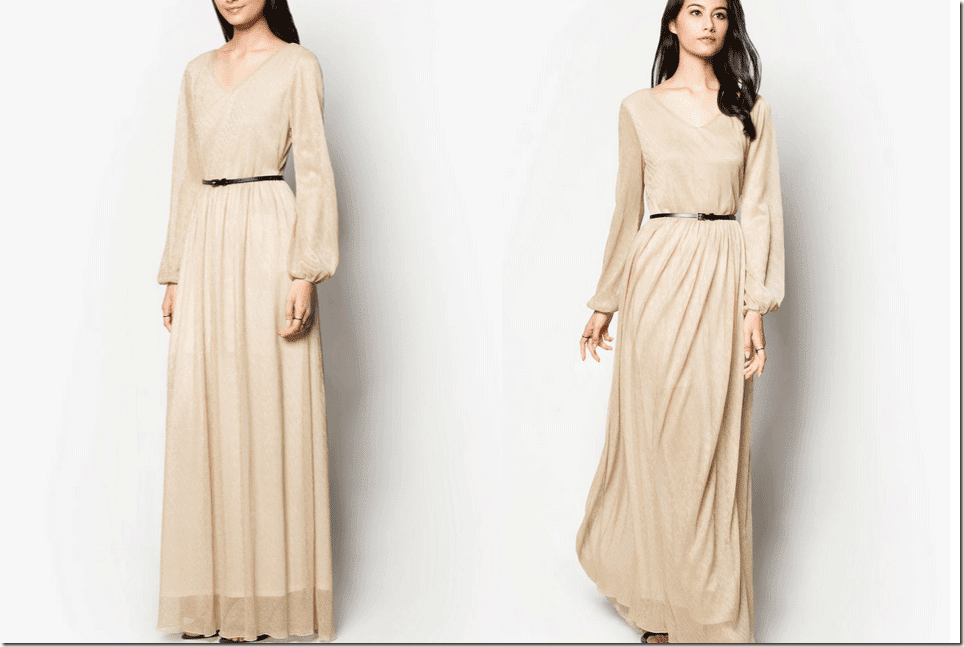 metallic-champagne-pleated-maxi-dress