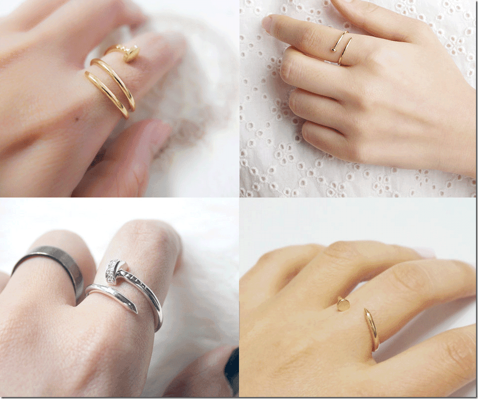 Minimalist Twisted Nail Rings Fashion Inspiration