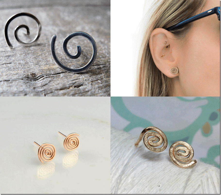 Spiral Stud Earrings Fashion Inspiration