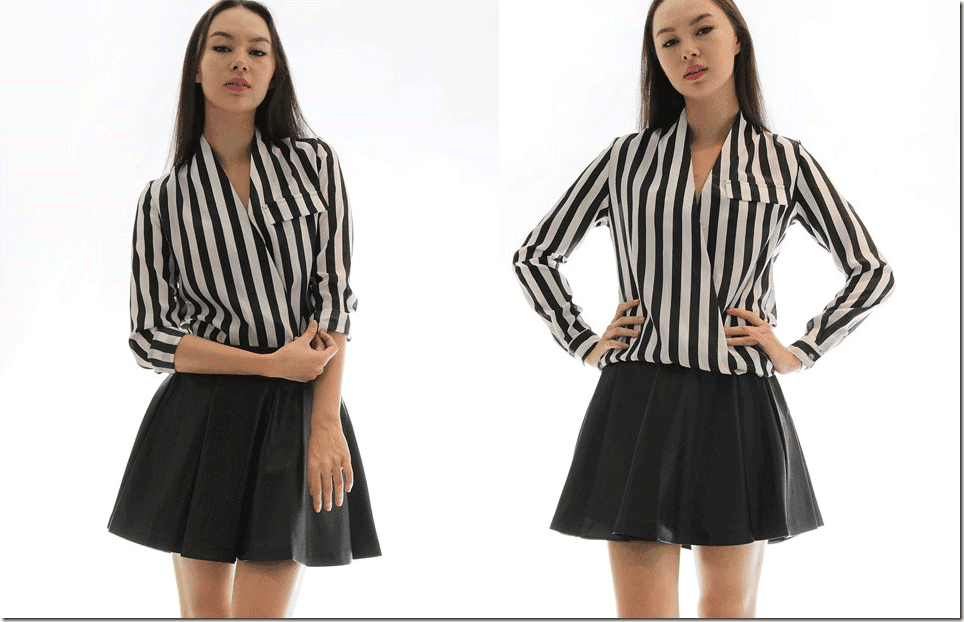 vertical-striped-wrap-blouse