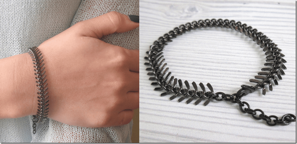 black-brass-fishbone-chain-bracelet