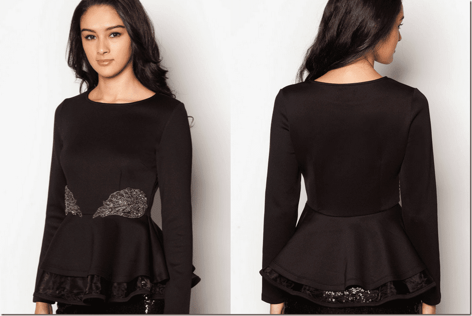 black-embellished-double-peplum-top