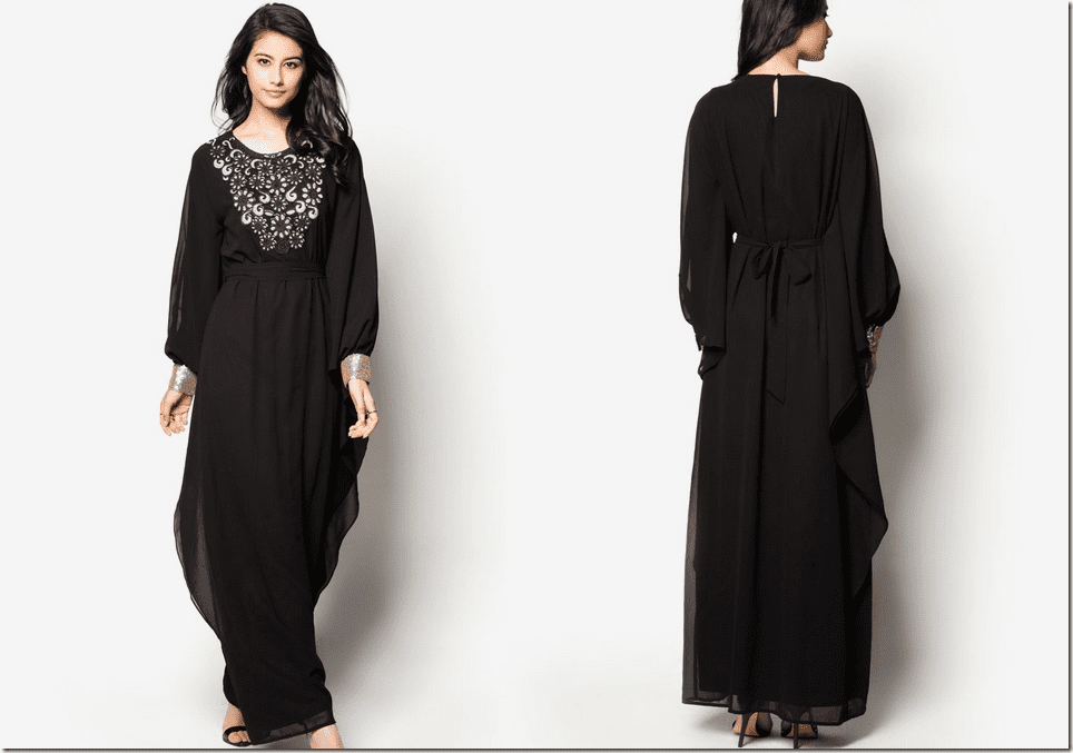 black-kaftan-dress-floral-applique