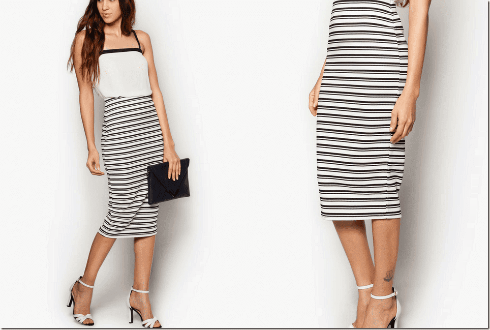 black-white-striped-midi-pencil-skirt