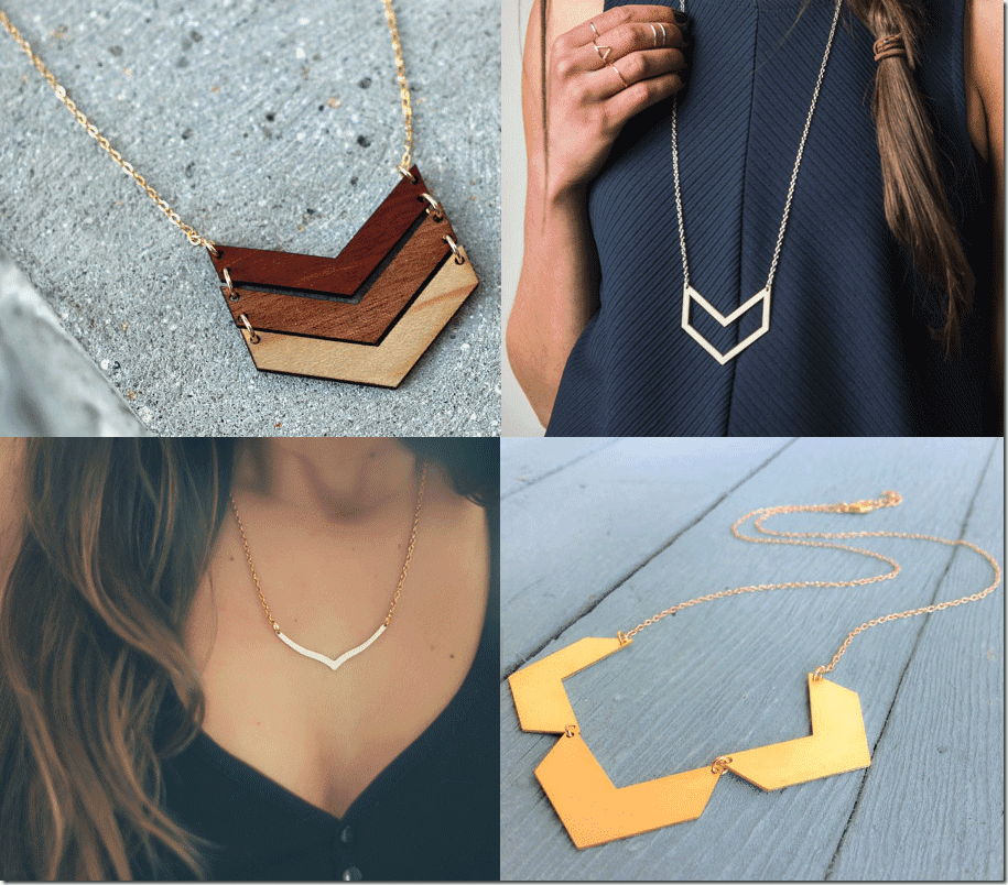 7 Chevron Necklaces Jewelry Fashion Inspiration