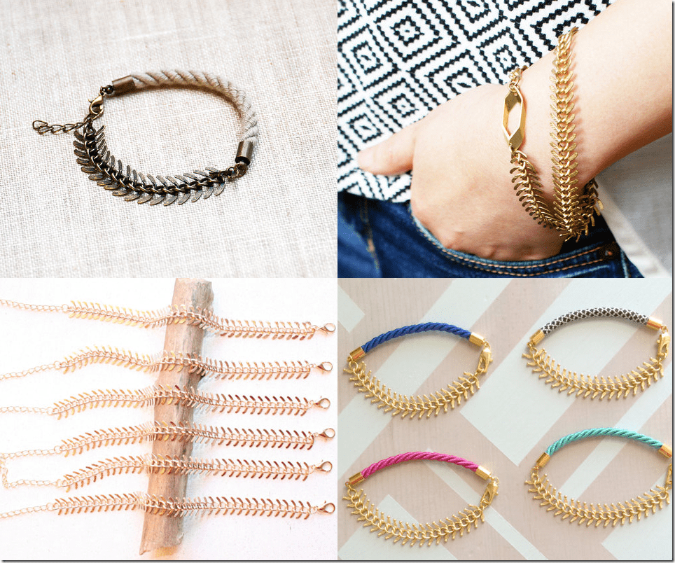 7 Fishbone Chain Bracelets Jewelry Fashion Inspiration