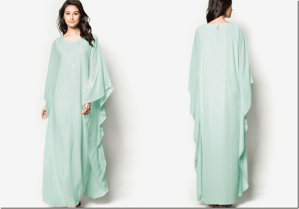 embellished-front-mint-kaftan-dress