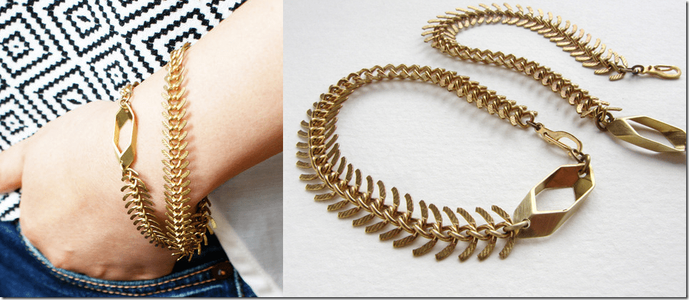 fishbone-hexagon-chain-bracelet