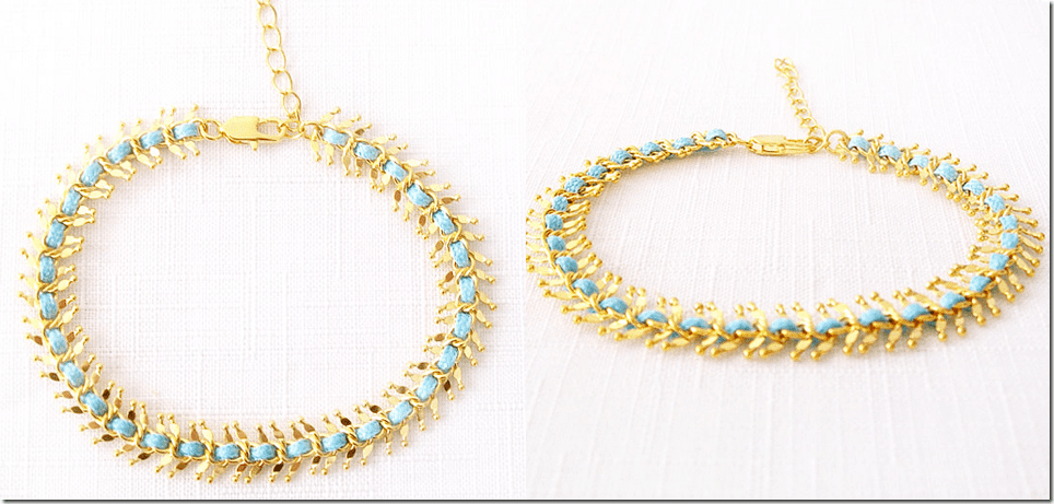 gold-fishbone-chain-blue-weave-bracelet