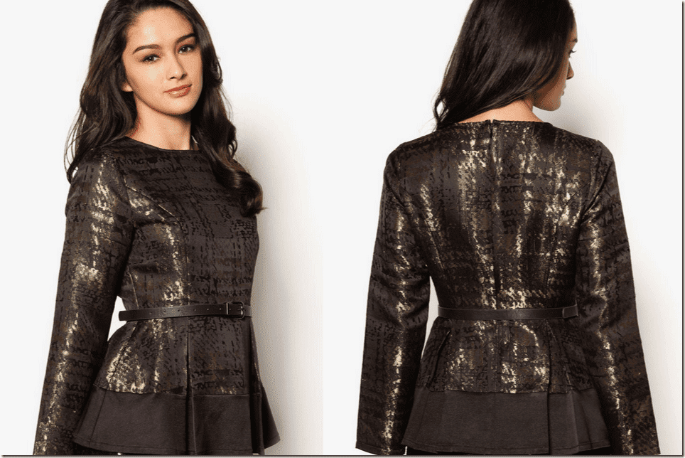 gold-jacquard-peplum-top