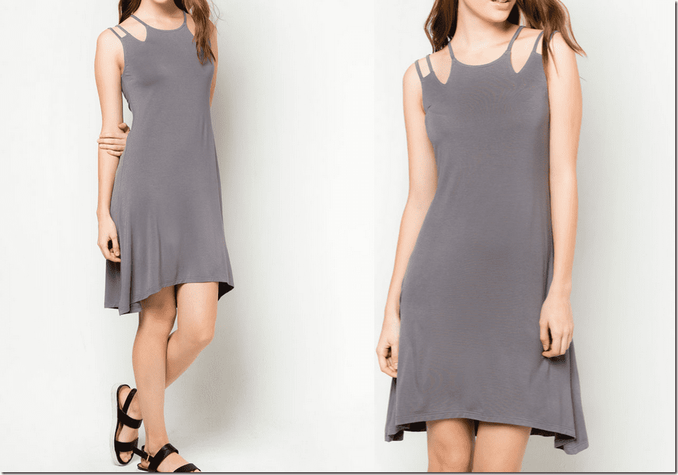 grey-shoulder-cutout-dress