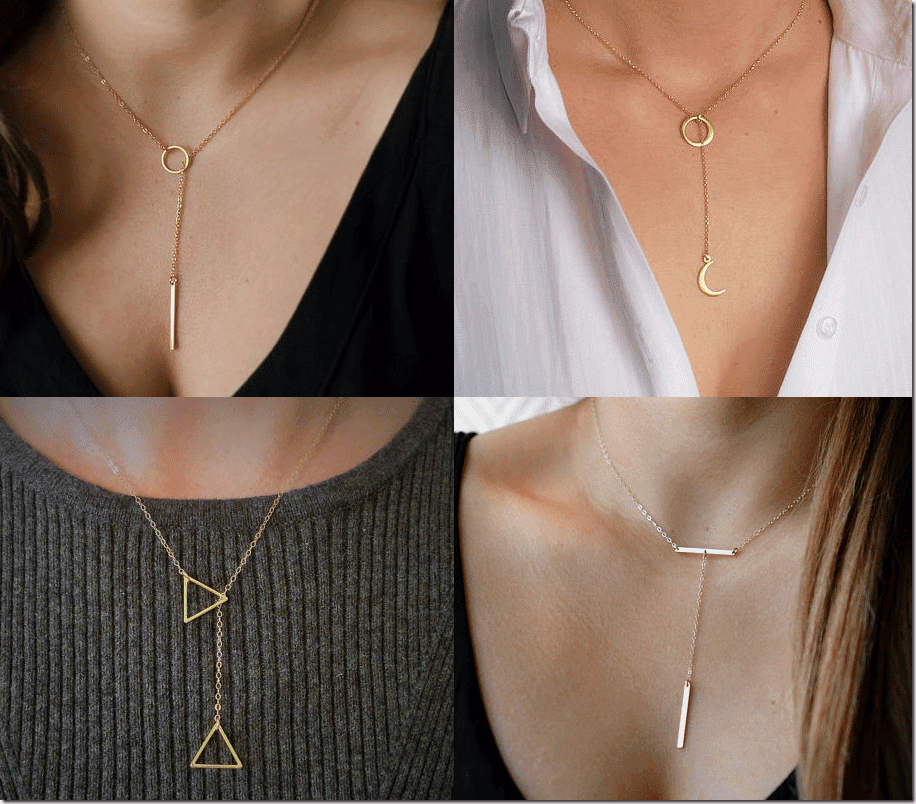 7 Minimalist Gold Lariat Necklace Jewelry Fashion Inspiration