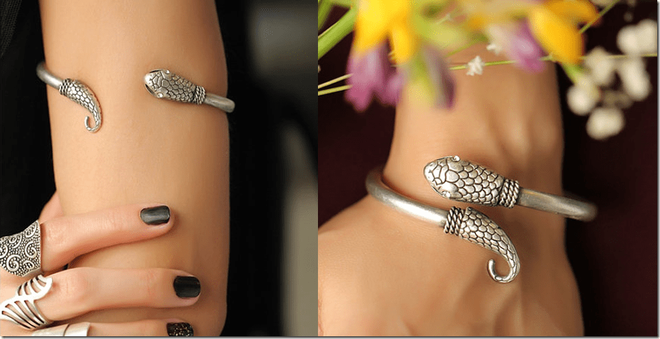 silver-gothic-snakle-bangle-bracelet