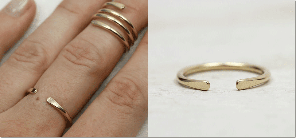 smooth-hammered-gold-horseshoe-ring