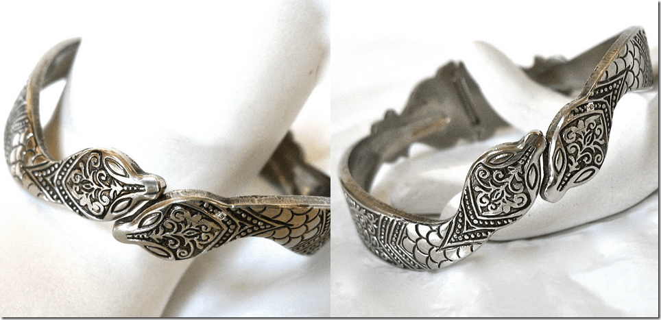 vintage-embossed-silver-snake-clamp-bracelet