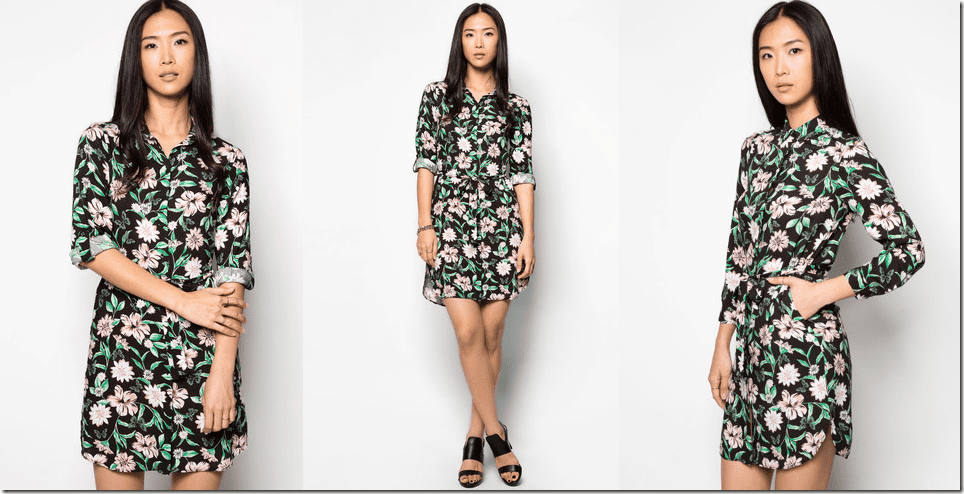 black-floral-shirt-dress