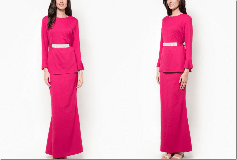 fuchsia-pink-baju-kurung-pleated-sleeve