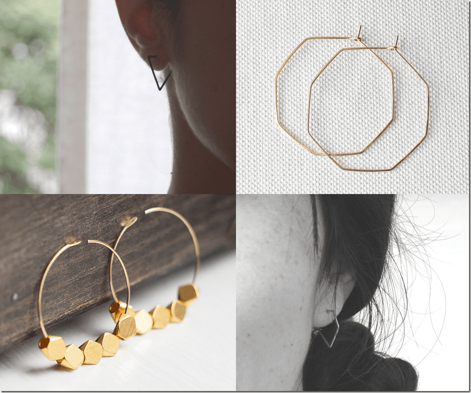 10 Geometric Hoop Earrings Jewelry Fashion Inspiration