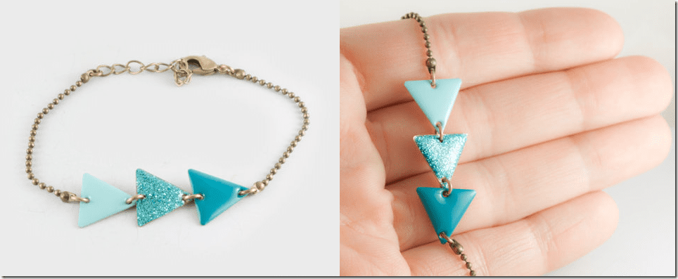 ombre-mint-turquoise-triangle-bracelet