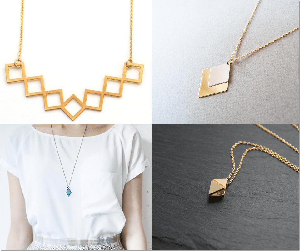 Geometric Rhombus Necklaces Jewelry Inspiration