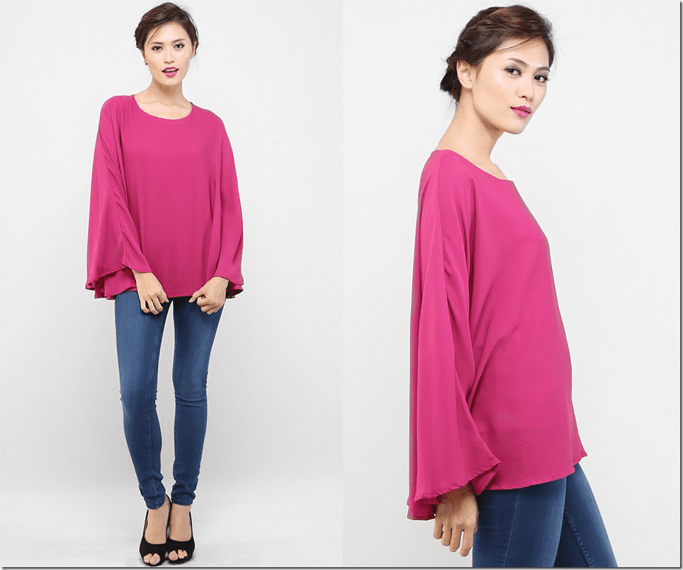 magenta-flowy-kaftan-blouse