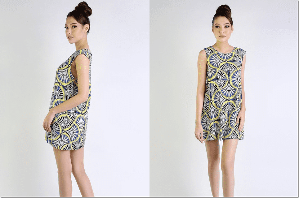 swallow-print-yellow-mini-dress