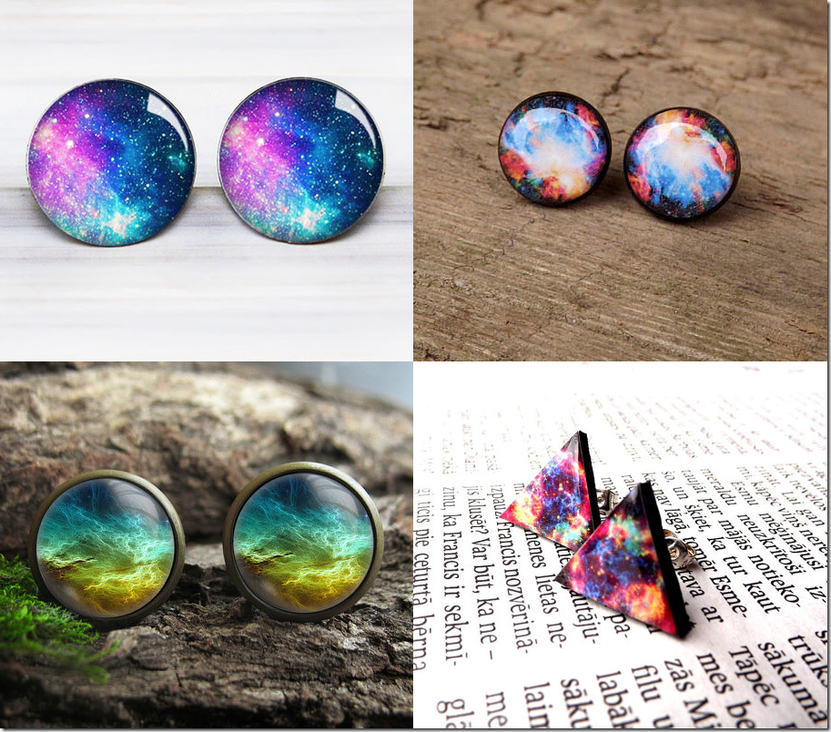 Galaxy Style Stud Earrings Jewelry Inspiration