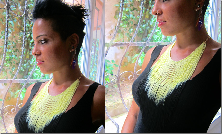 neon-yellow-black-fringe-dip-dyed-necklace
