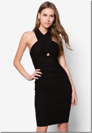 cross-vneck-mesh-dress