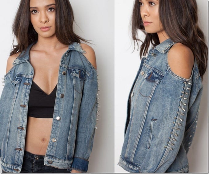 studded-cold-shoulder-denim-jacket