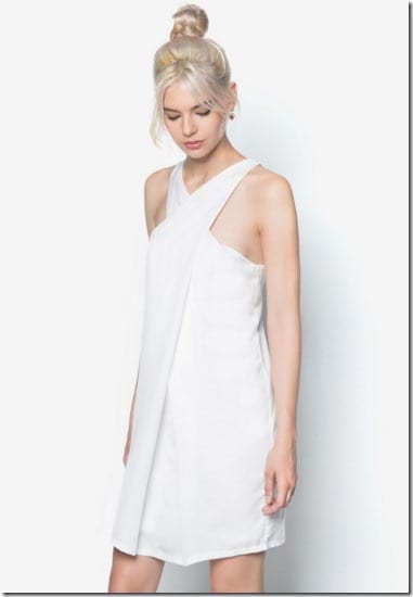 white-cross-neck-dress