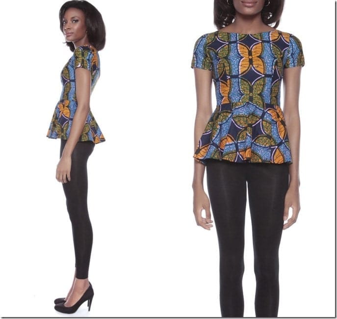 african-print-peplum-top