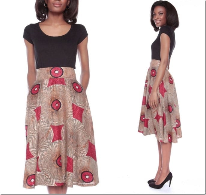 ankara-print-midi-skirt