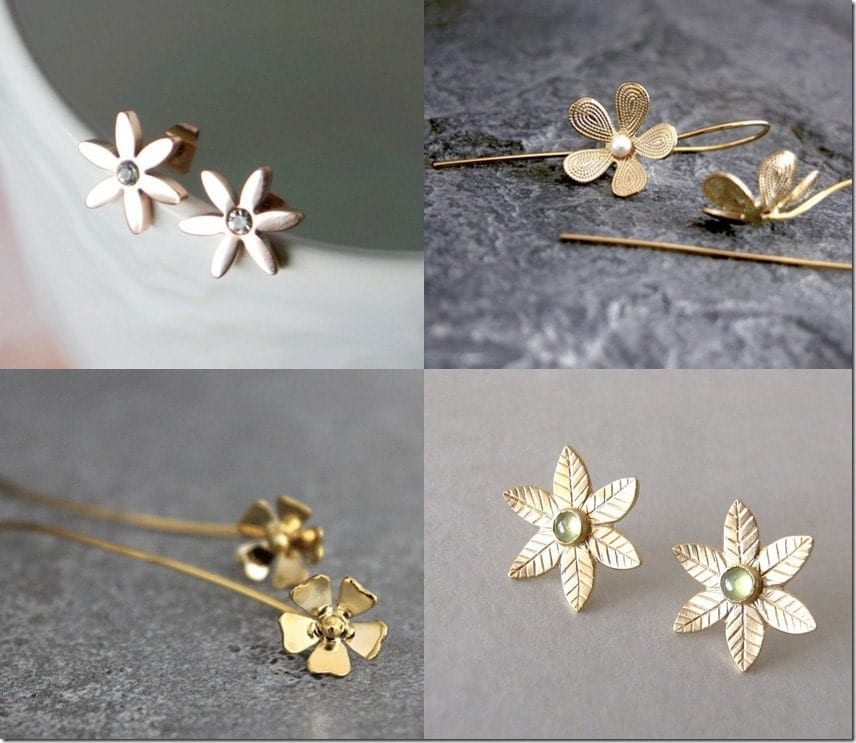 7 Gold Floral Themed Earring Styles Jewelry Inspiration