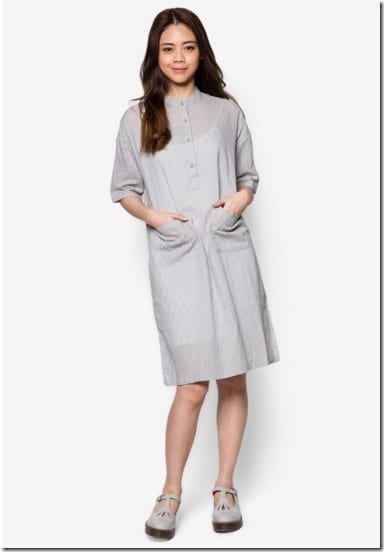 grey-mandarin-collar-dress