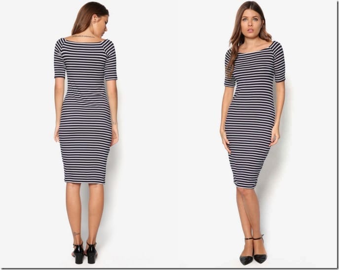 stripe-midi-bodycon-dress