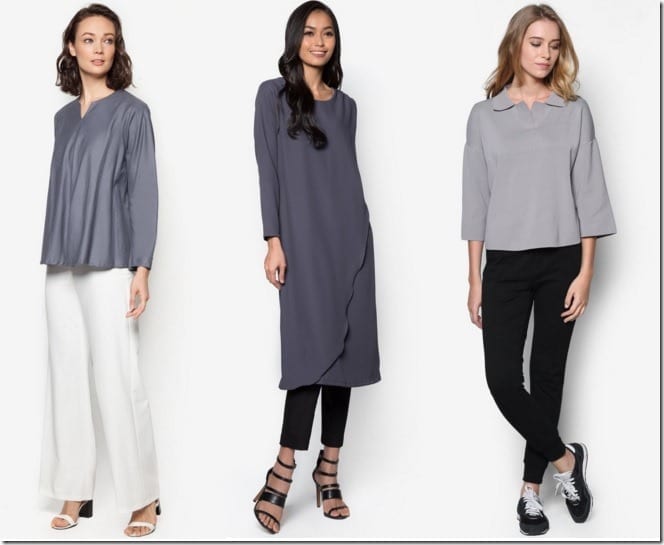 10 GREY Blouse Ideas For Raya 2016