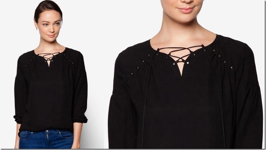 lace-up-front-blouse