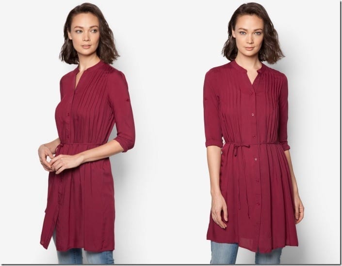 maroon-pleated-tunic-top