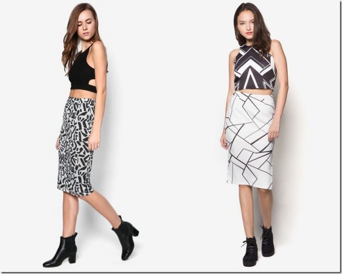 5 Highly Wearable Monochromatic Black And White Pencil Skirt Ideas